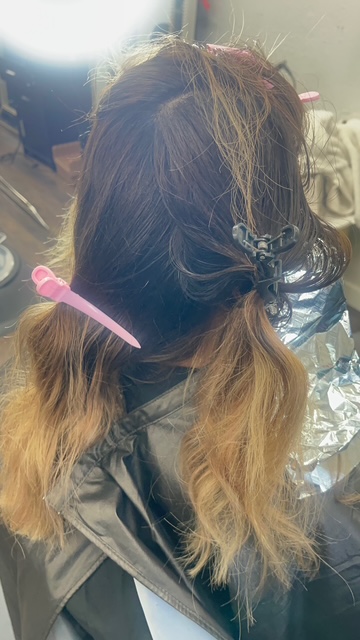 Before: faded ombré hair before color treatment at The Hair Room By Janeth